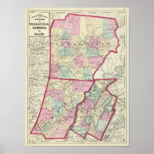 Clearfield, Cambria, Blair-Landkreise Poster