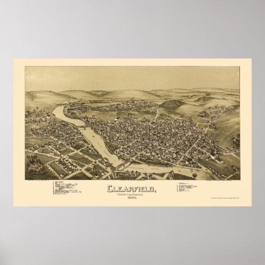 Clearfield, PA Panoramic Map - 1895 Poster (Vorne)