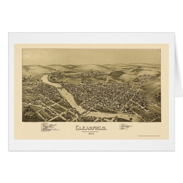Clearfield, panoramische Karte PAs - 1895 (Vorderseite (Horizontal))