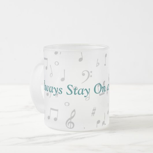 ClearGlassMusicNoteMug-fertigen Sie besonders an Mattglastasse (Vorderseite Links)