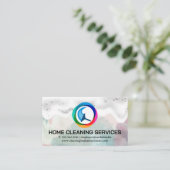 Clearing-Service-Squeegee-Logo | Seifenblasen Visitenkarte (Stehend Vorderseite)