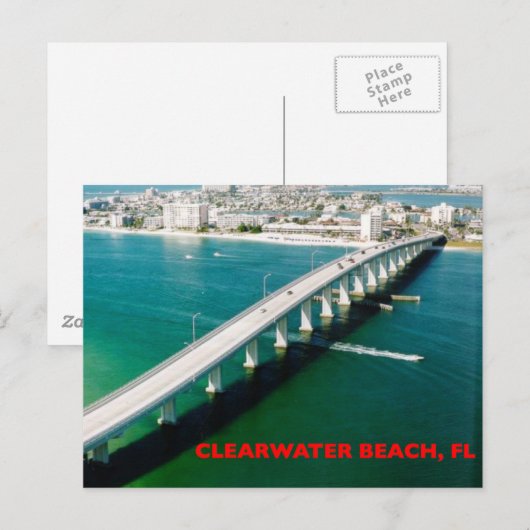 CLEARWASSER BEACH FLORIDA POSTKARTE (Vorne/Hinten)