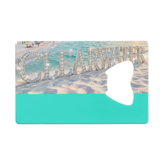 Clearwater Beach Edelstahlflaschenöffner Geldbeutel Flaschenöffner (Vorderseite (Horizontal))