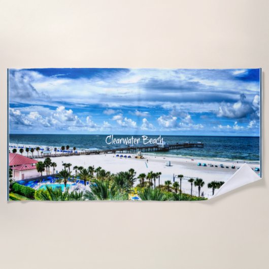 Clearwater Beach, etikettiert Strandtuch (Vorderseite)