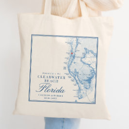 Clearwater Beach FL Blue Wedding Welcome Tote Bag Tragetasche