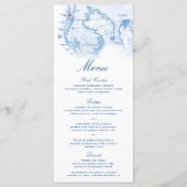 Clearwater Beach FL Map Elegant Navy Blue Wedding Menükarte (Vorderseite)