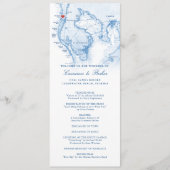 Clearwater Beach FL Map Elegant Navy Blue Wedding Programm (Vorderseite)