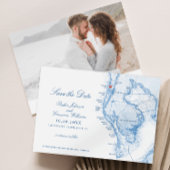 Clearwater Beach FL Map Elegant Navy Blue Wedding Save The Date