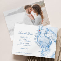 Clearwater Beach FL Map Elegant Navy Blue Wedding