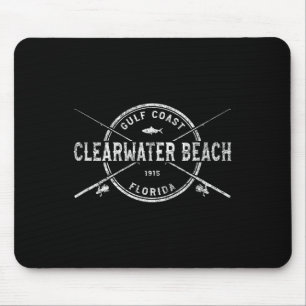Clearwater Beach Fl Vintage gekreuzte Angelruten Mousepad