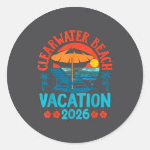 Clearwater Beach Florida 2026 Familienurlaub Somm Runder Aufkleber