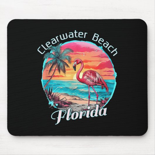 Clearwater Beach Florida Beach Flamingo Tropical S Mousepad (Vorne)