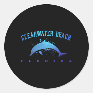 Clearwater Beach Florida Dolphin Scuba Diving Snor Runder Aufkleber