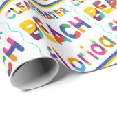 Clearwater Beach, Florida. Farbiges Textmuster Geschenkpapier (Rolleneckpunkt)