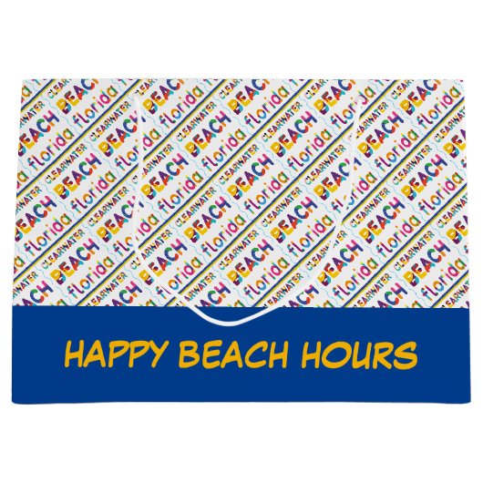 Clearwater Beach, Florida. Farbiges Textmuster Große Geschenktüte (Vorderseite)