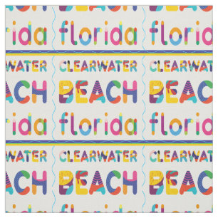 Clearwater Beach, Florida. Farbiges Textmuster Stoff
