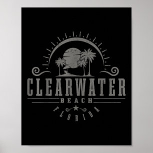 Clearwater Beach Florida Fl Vintage Sonnenuntergan Poster