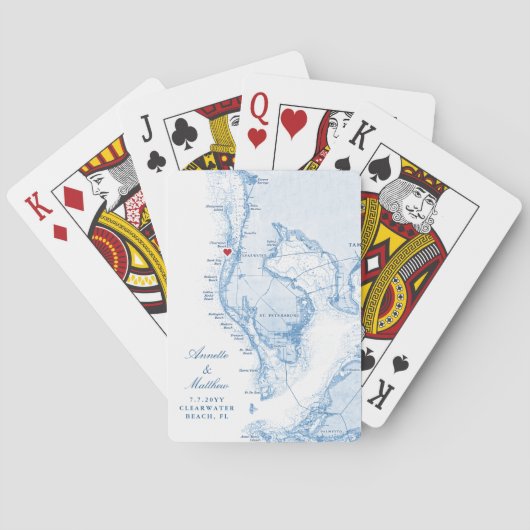 Clearwater Beach Florida Hochzeit in Urlaubsort Ge Spielkarten (Rückseite)