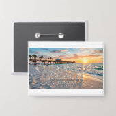 Clearwater Beach Florida Knopf Button (Vorderseite/Rückseite)