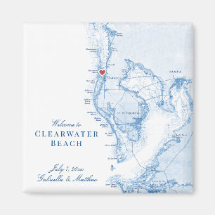 Clearwater Beach Florida Map Gastgeschenk Hochzeit Magnet