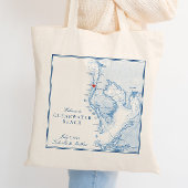 Clearwater Beach Florida Map Wedding Welcome Tragetasche