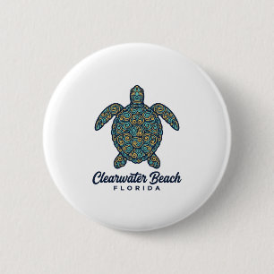 Clearwater Beach Florida Meeresschildkröte Vektor Button