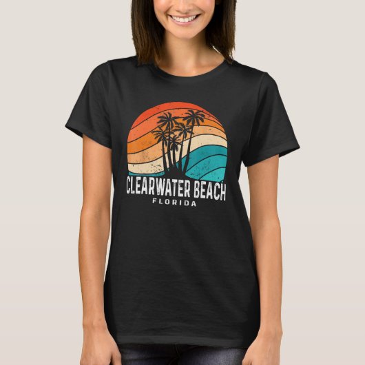 Clearwater Beach Florida Palm Tree Beach Souvenir T-Shirt (Vorderseite)