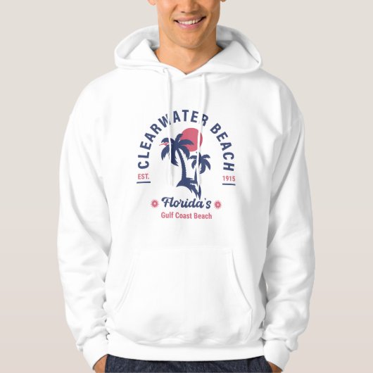 Clearwater Beach Florida Palm Tree Souvenirs 60er Hoodie (Vorderseite)