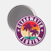 Clearwater Beach Florida Palm Tree Souvenirs 60er Magnet (Vorderseite/Rückseite)