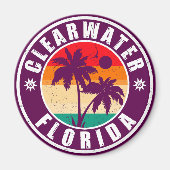 Clearwater Beach Florida Palm Tree Souvenirs 60er Magnet (Vorne)
