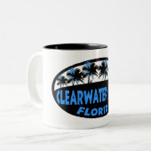 Clearwater Beach Florida Palmen Zweifarbige Tasse (Vorderseite Links)