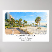 Clearwater Beach Florida Poster, Aquarell Poster (Vorne)
