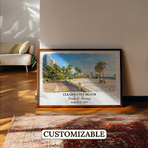Clearwater Beach Florida Poster, Aquarell Poster