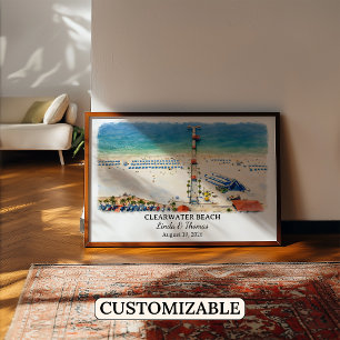 Clearwater Beach Florida Poster, Aquarell Poster