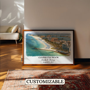 Clearwater Beach Florida Poster, Aquarell Poster