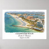 Clearwater Beach Florida Poster, Aquarell Poster (Vorne)