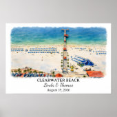 Clearwater Beach Florida Poster, Watercolor Poster (Vorne)