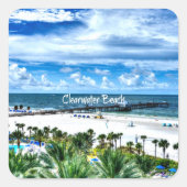 Clearwater Beach, Florida, Quadratischer Aufkleber (Vorderseite)