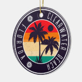 Clearwater Beach Florida Retro Palm Tree 80er Keramik Ornament (Links)