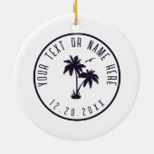 Clearwater Beach Florida Retro Palm Tree 80er Keramik Ornament (Hinten)