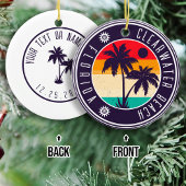 Clearwater Beach Florida Retro Palm Tree 80er Keramik Ornament