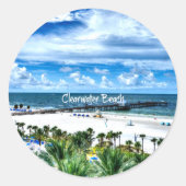 Clearwater Beach, Florida Runder Aufkleber (Vorderseite)