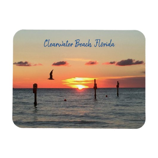 Clearwater Beach, Florida-Sonnenuntergangsmagnet Magnet (Horizontal)