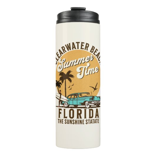 ClearWater Beach Florida Summer Time Thermosbecher (Vorderseite)