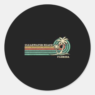 Clearwater Beach Florida Summer Vintag Family Vac Runder Aufkleber