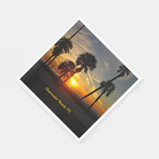 Clearwater Beach, Florida Sunset Serviette (Ecke)