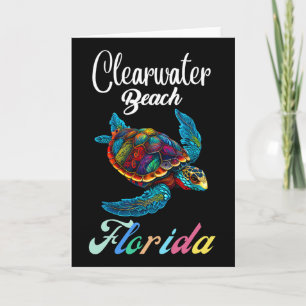 Clearwater Beach Florida Tie Dye Meeresschildkröte Karte