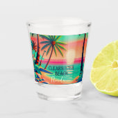 Clearwater Beach Florida Tropical Palm Tree 1950s Schnapsglas (Vorderseite)