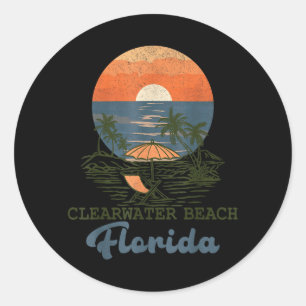 Clearwater Beach Florida Tropischer Sonnenuntergan Runder Aufkleber