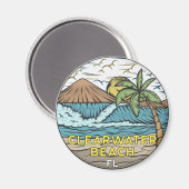 Clearwater Beach Florida Vintage auf Deutsch Magnet (Vorderseite/Rückseite)